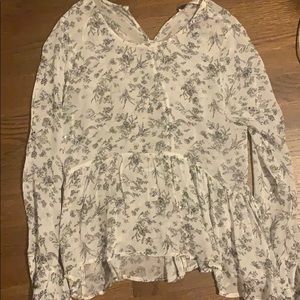 Zara sheer sequin detailed blouse